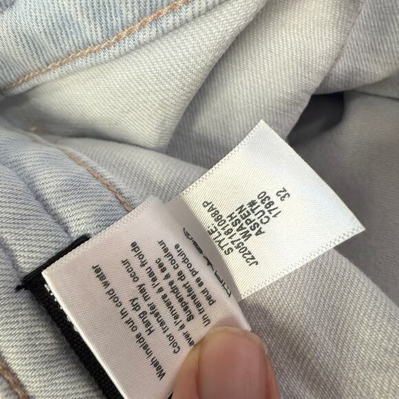 Veronia Beard Grant Extra High Rise Wide Leg Jeans Size 32 Braided Light Wash - Picture 6 of 6